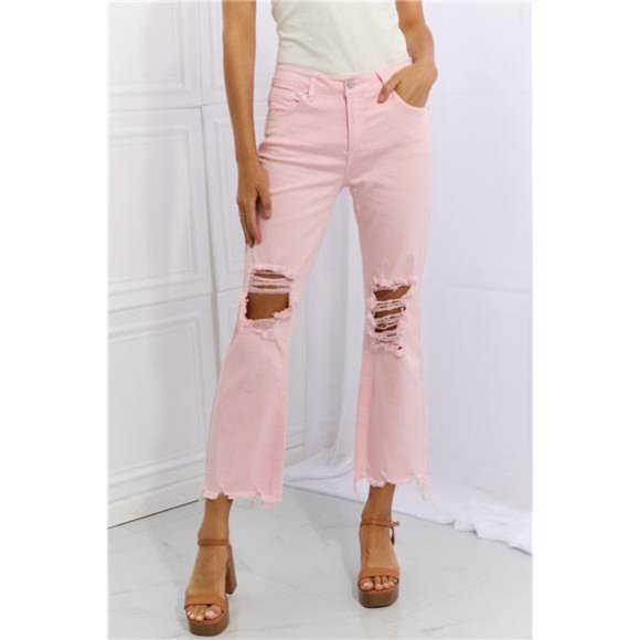 Risen Denim - Miley Distressed Ankle Flare Jeans Risen